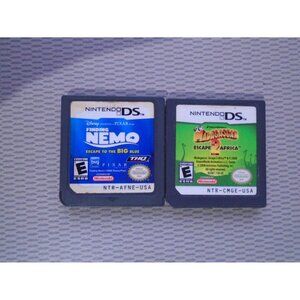 Lot Of 2 Nintendo DS Games, Finding Nemo, Madagascar 2 Games ONLY, no Cases